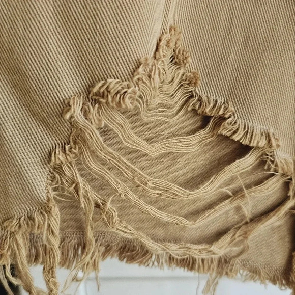 Sierra by Joie Rucker Distressed Bermuda Shorts Khaki Sahara Brown size XL 29 - Picture 5 of 8
